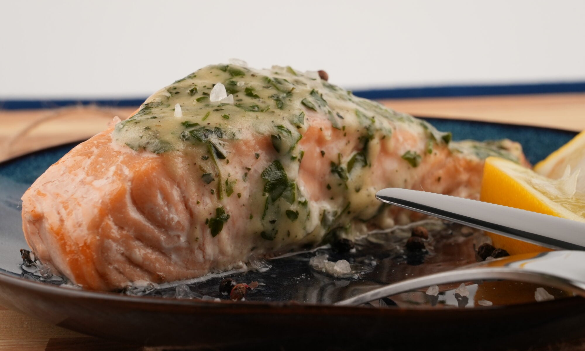 Salmon portions with sauce
