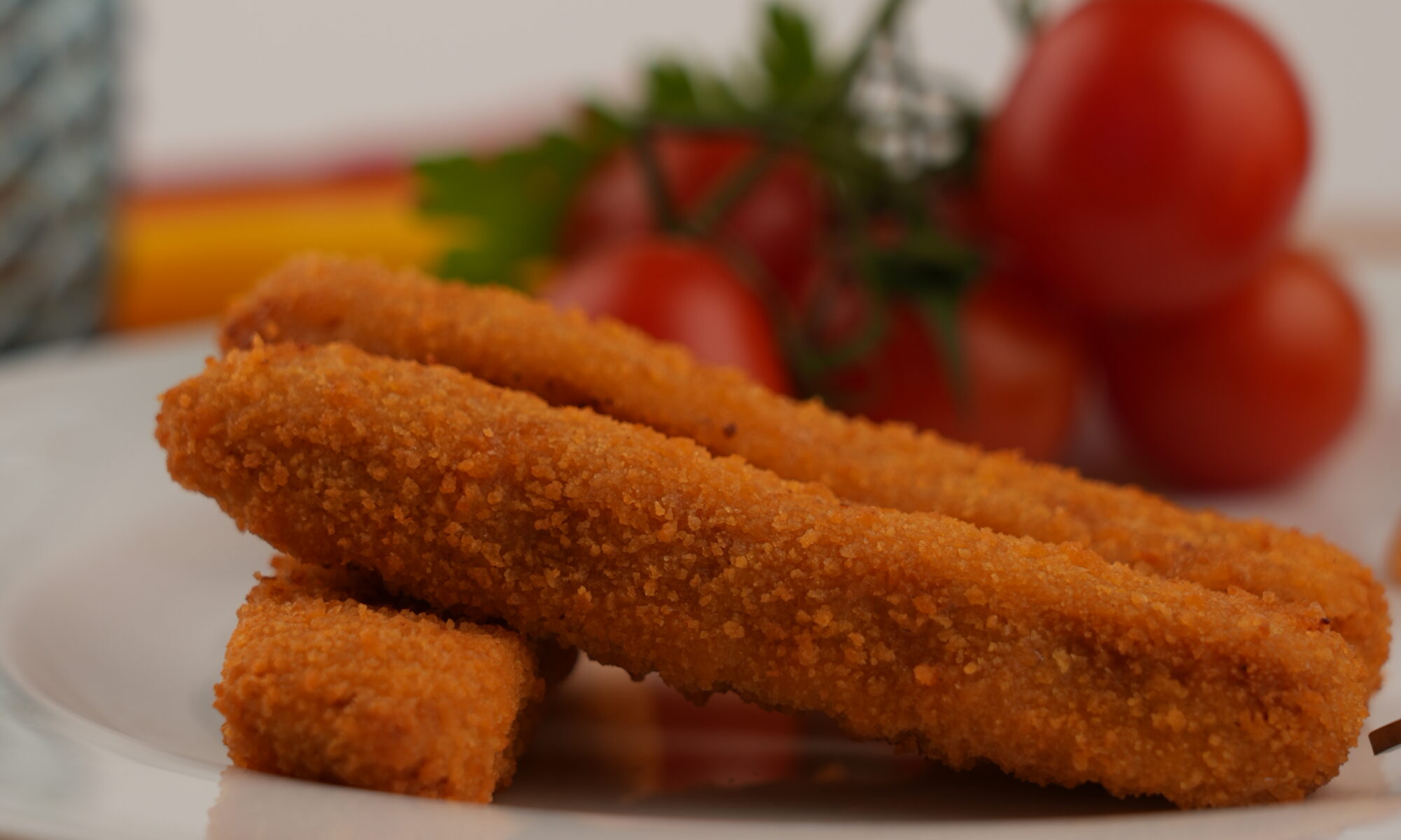 Breaded salmon strips