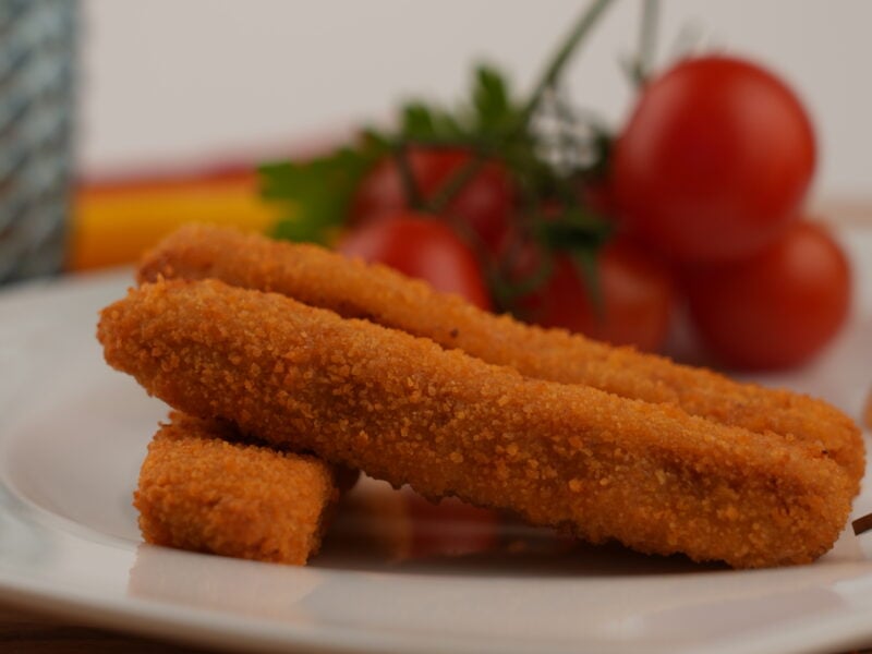 Breaded salmon strips